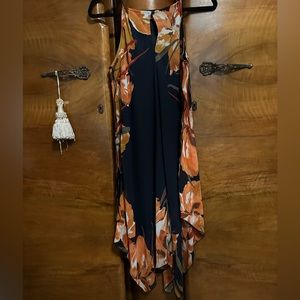 Silk summer sleeveless scarf dress